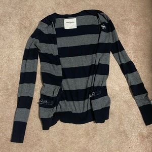 Pullover Navy Blue and Gray Open Sweater